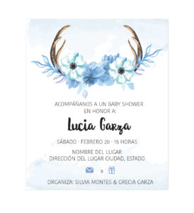 Diseño Invitación Baby Shower Horns