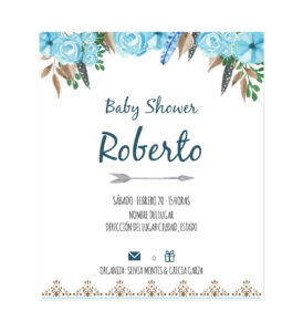 Diseño Invitación Baby Shower Tribu