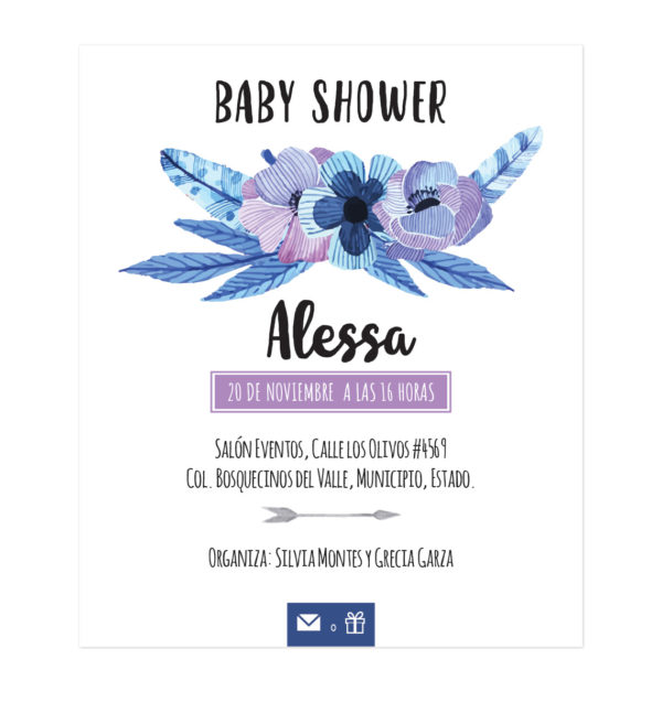 Diseño Invitación Baby Shower Boho