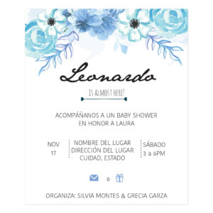 Diseño Invitación Baby Shower Blueflower