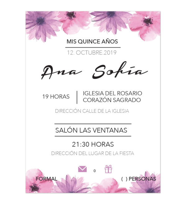 Invitación XV Años Rose Rose