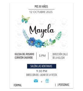 Invitación XV Años Mariposa