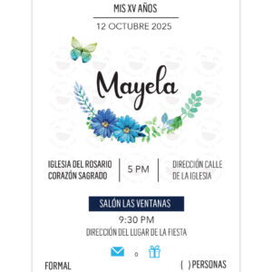 Invitación XV Años Mariposa