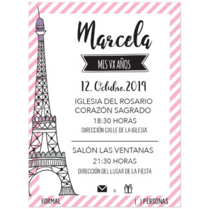 Invitación XV Años Paris