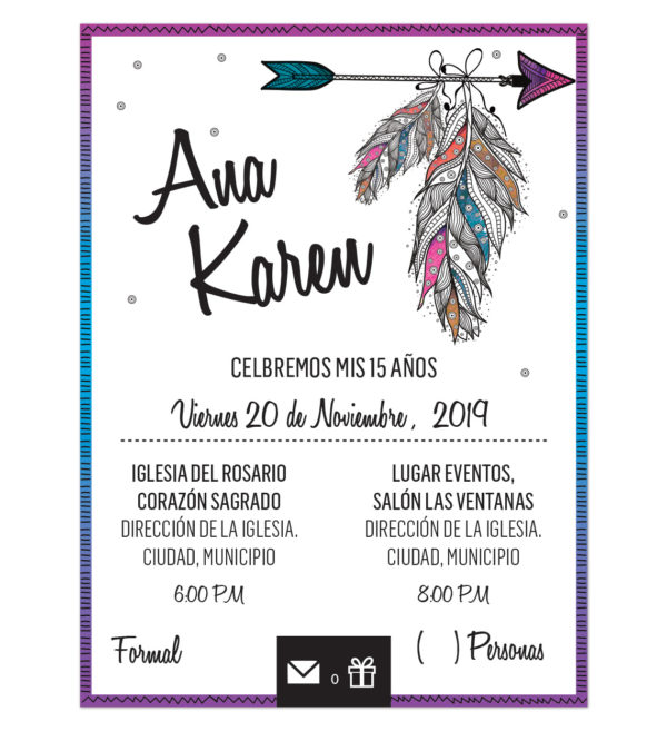 Invitación XV Años Boho