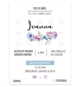 Invitación Quince Años Línea Floral