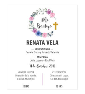 Diseño de Invitación Bautizo Corona