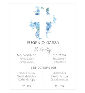 Invitación Bautizo Cruz Azul