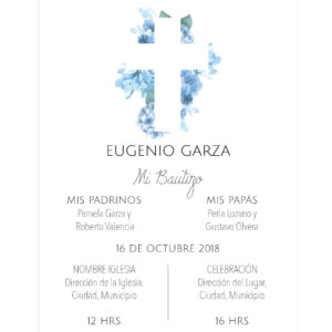 Invitación Bautizo Cruz Azul