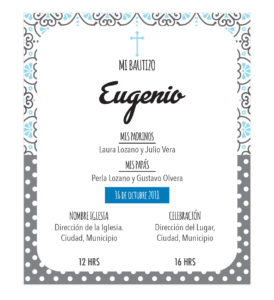 Invitación Bautizo Blue Vintage