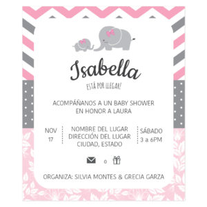 Invitación Baby Shower Hojas Doradas