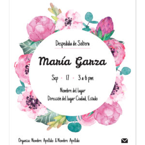 Invitación Despedida de Soltera Peonies Circular