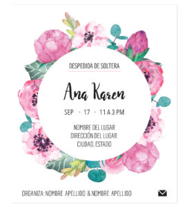 Invitación Despedida de Soltera Peonies Circular V2