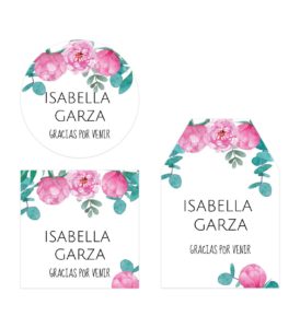 Tarjeta Agradecimiento Bautizo Niña Peony