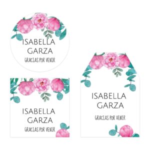 Tarjeta Agradecimiento Bautizo Niña Peony