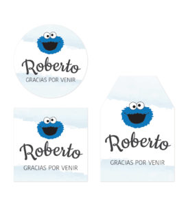 Tarjeta de Agradecimiento Baby Shower Blue Monster