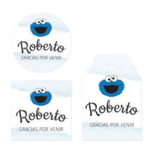 Tarjeta de Agradecimiento Baby Shower Blue Monster