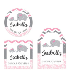 Tarjeta de Agradecimiento Baby Shower Elefantes