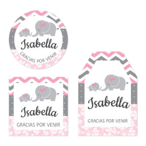 Tarjeta de Agradecimiento Baby Shower Elefantes