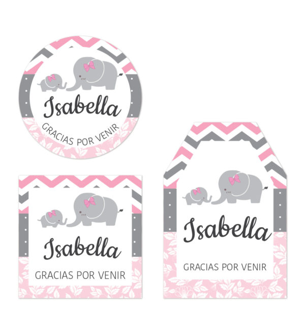 Tarjeta de Agradecimiento Baby Shower Elefantes