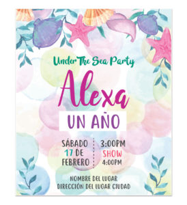 Invitación Cumpleaños Sirena Estrella