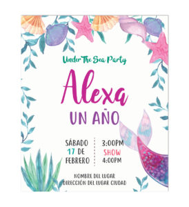 Invitación Cumpleaños Sirena Estrella