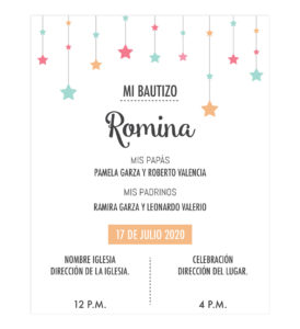 Invitación Bautizo Estrellas
