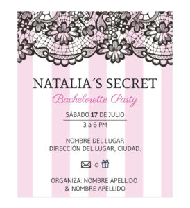 Invitación Despedida de Soltera Secret