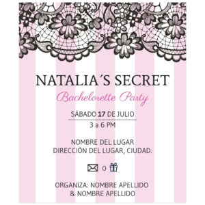 Invitación Despedida de Soltera Secret