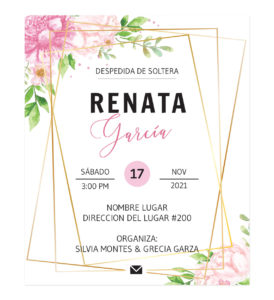 Invitación Despedida de Soltera Rose