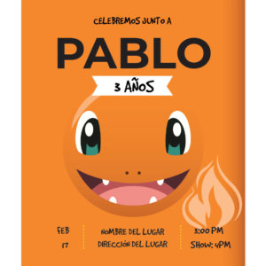 Invitación Cumpleaños Charmander