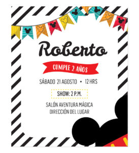 Invitación Cumpleaños Mickey Mouse