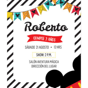 Invitación Cumpleaños Mickey Mouse