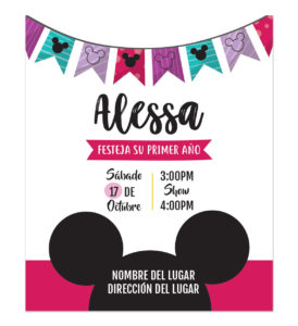 Invitación Cumpleaños Mickey Niña