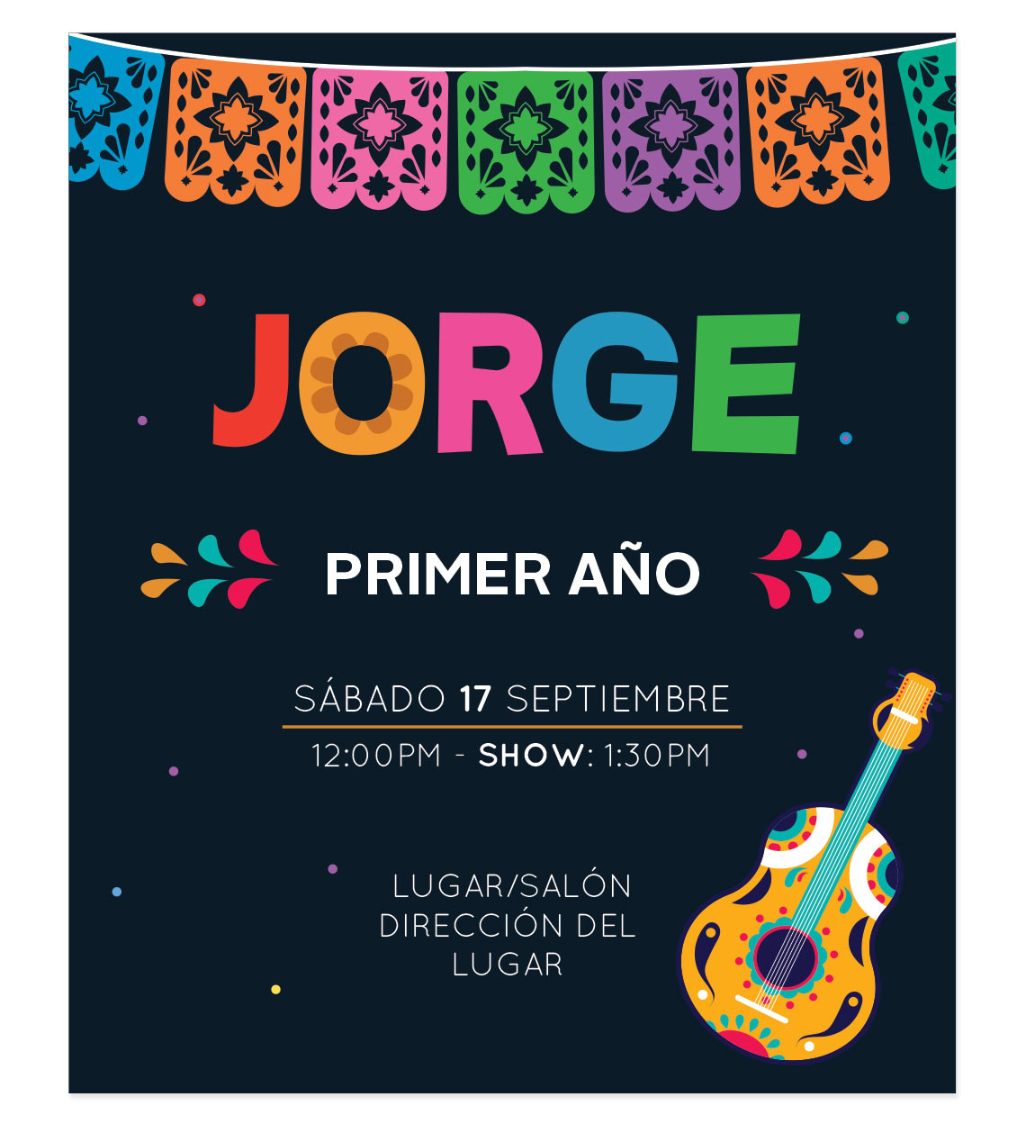 Invitación Cumpleaños Coco Guitarra - Diseños personalizados