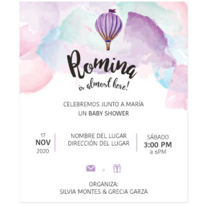 Invitación Baby Shower Globo