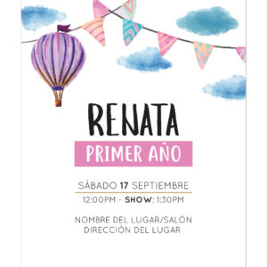 Invitación Cumpleaños Globo