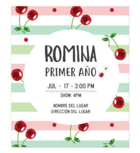 Invitación Cumpleaños Cherry Vintage