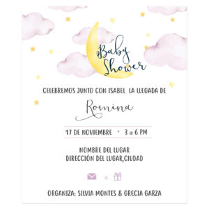 Invitación Baby Shower Dulce Sueños