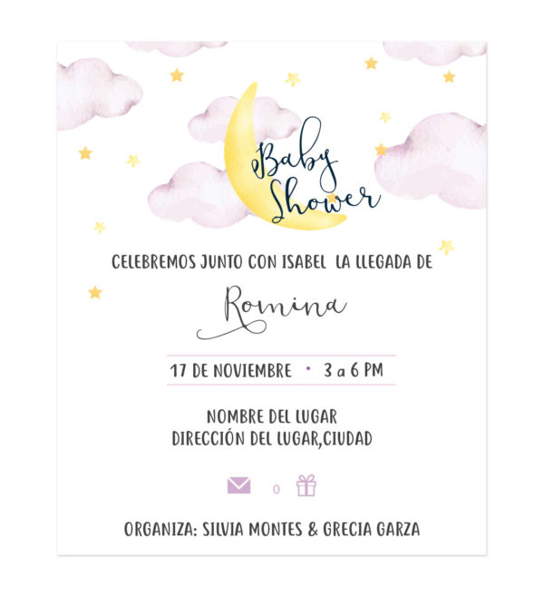 Invitación Baby Shower Dulce Sueños