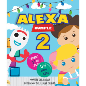 Invitación Cumpleaños Amigos Toy Story Hollywood