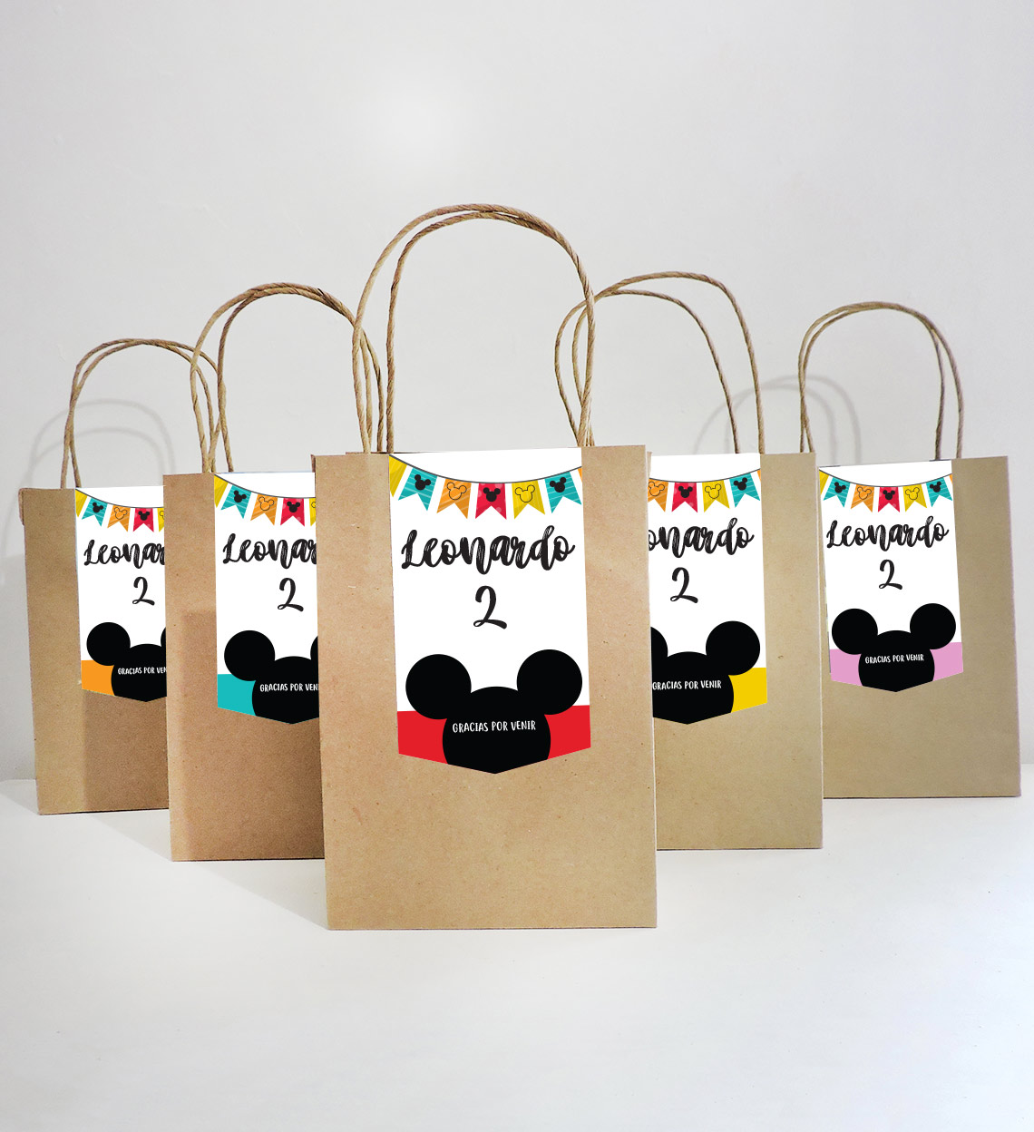 Etiqueta Bolsa de Cumpleaños Mickey Niño y Niña