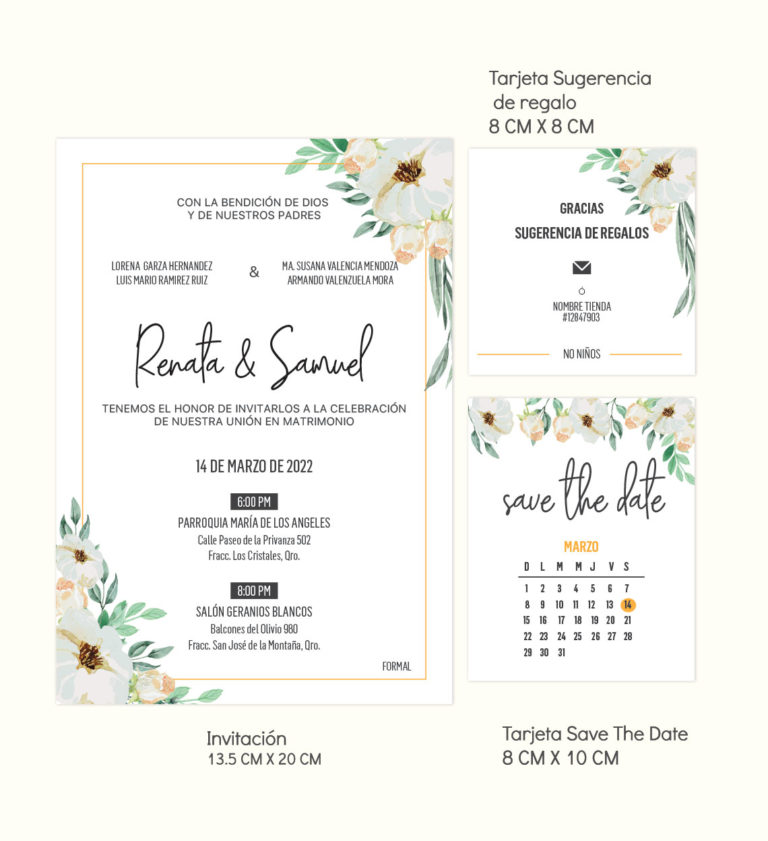 Diseño invitación Boda Cornelia lista para personalizar