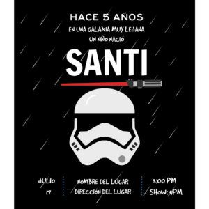 Invitación Cumpleaños Stormtrooper