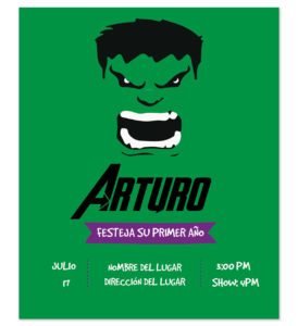 Invitación Cumpleaños Hulk