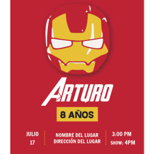 Invitación Cumpleaños Iron Man