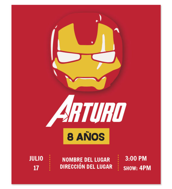Invitación Cumpleaños Iron Man