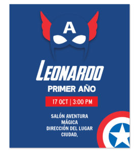 Invitación Cumpleaños Capitán América