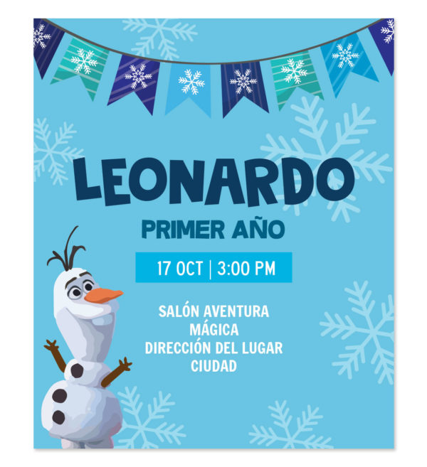 Invitación Cumpleaños Olaf