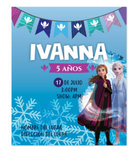 Invitación Ana y Elsa Frozen 2